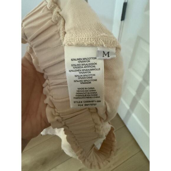 Cloth & Stone Evereve Tie Waist Linen Blend Shorts Warm Sand Size Medium - Picture 6 of 11